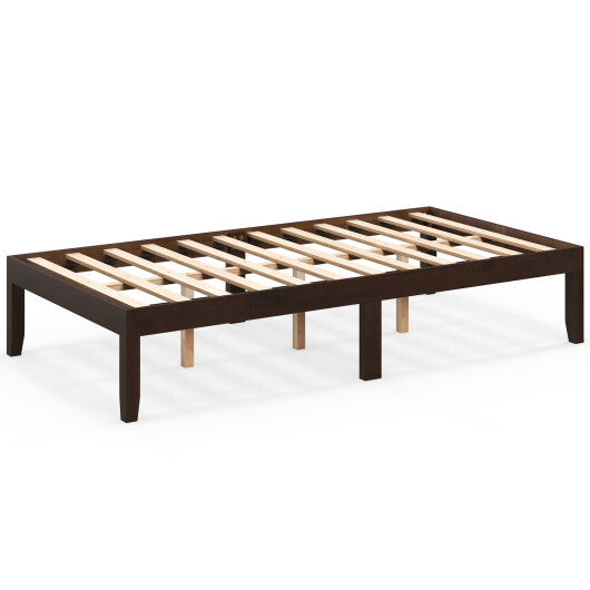 14 Inch Twin Wood Platform Bed Frame with Wooden Slats Support-Espresso LuxuryLifeWay Online Store