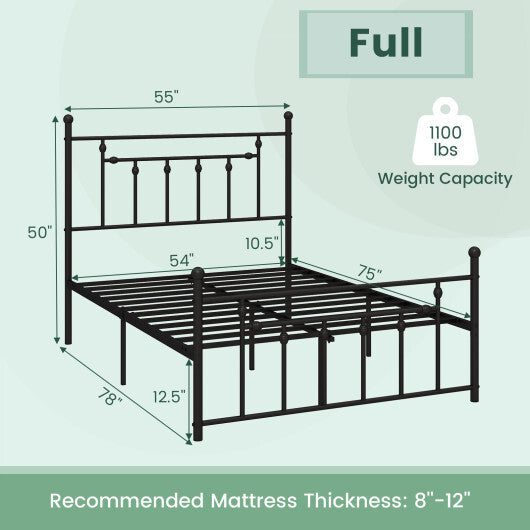 Full/Queen/Twin Size Heavy-duty Metal Bed Frame with Headboard-Twin Size LuxuryLifeWay Online Store