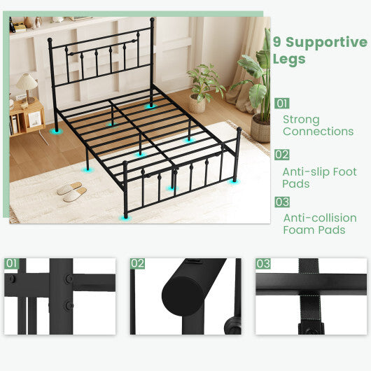 Full/Queen/Twin Size Heavy-duty Metal Bed Frame with Headboard-Twin Size LuxuryLifeWay Online Store