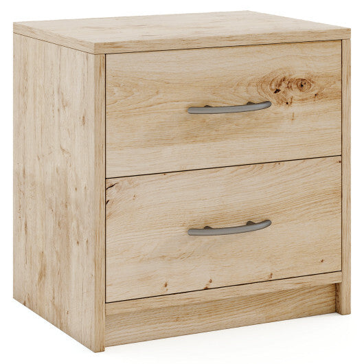 2 Drawer Nightstand with Storage for Living Room-Oak LuxuryLifeWay Online Store