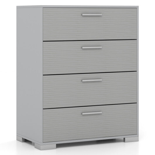 4 Drawer Storage Cabinet with Metal Legs Handles with Anti-Toppling Devices-Gray LuxuryLifeWay Online Store