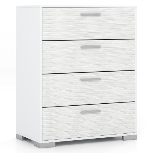 4 Drawer Storage Cabinet with Metal Legs Handles with Anti-Toppling Devices-Gray LuxuryLifeWay Online Store