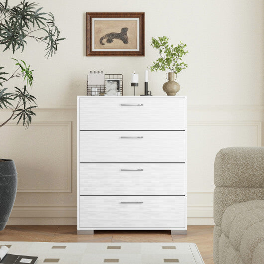 4 Drawer Storage Cabinet with Metal Legs Handles with Anti-Toppling Devices-Gray LuxuryLifeWay Online Store