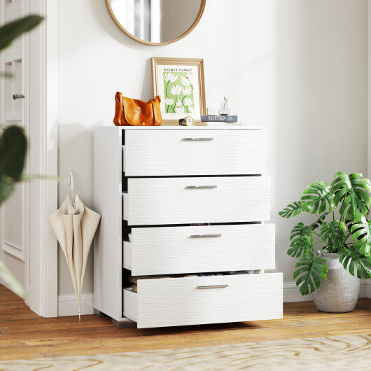 4 Drawer Storage Cabinet with Metal Legs Handles with Anti-Toppling Devices-Gray LuxuryLifeWay Online Store