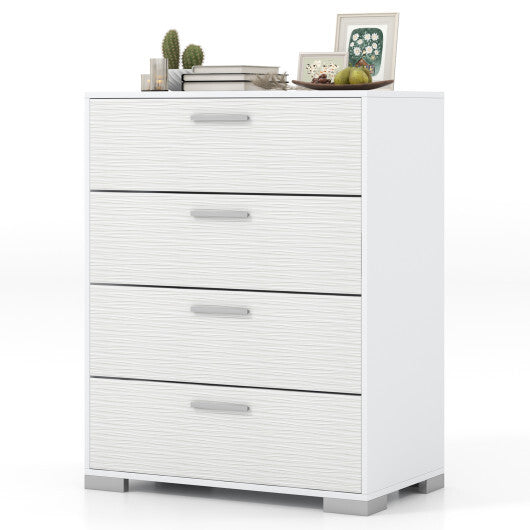 4 Drawer Storage Cabinet with Metal Legs Handles with Anti-Toppling Devices-Gray LuxuryLifeWay Online Store