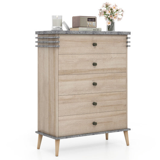 Farmhouse Chest Dresser of Drawers Tall Storage Organizer-Grey LuxuryLifeWay Online Store