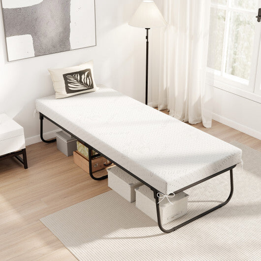 75 x 31 Inch Folding Bed with Mattress Cot Size with Memory Foam LuxuryLifeWay Online Store