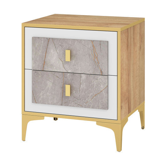 Nightstand with 2 Pull-out Drawers for Living Room Bedroom LuxuryLifeWay Online Store