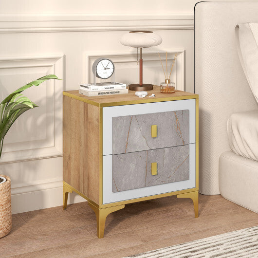 Nightstand with 2 Pull-out Drawers for Living Room Bedroom LuxuryLifeWay Online Store