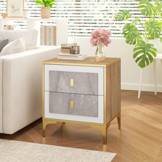 Nightstand with 2 Pull-out Drawers for Living Room Bedroom LuxuryLifeWay Online Store