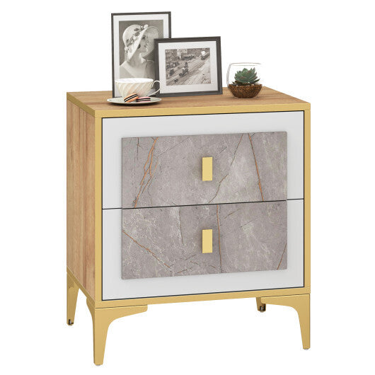 Nightstand with 2 Pull-out Drawers for Living Room Bedroom LuxuryLifeWay Online Store