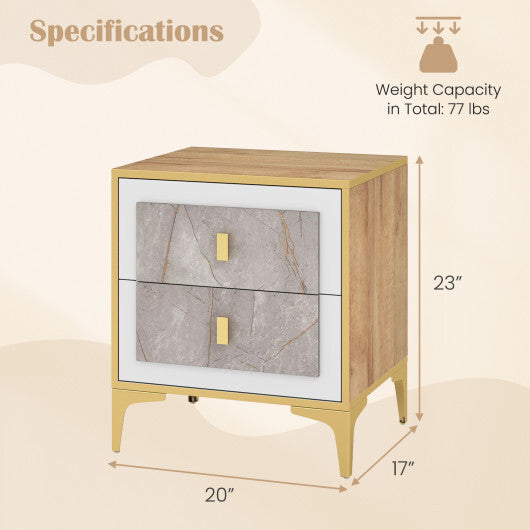 Nightstand with 2 Pull-out Drawers for Living Room Bedroom LuxuryLifeWay Online Store