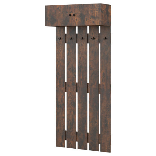 Entryway Wall Coat Rack Wall Mounted Coat Clothes Rack-Rustic Brown LuxuryLifeWay Online Store
