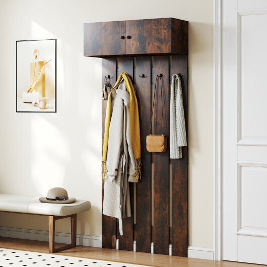 Entryway Wall Coat Rack Wall Mounted Coat Clothes Rack-Rustic Brown LuxuryLifeWay Online Store