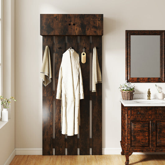 Entryway Wall Coat Rack Wall Mounted Coat Clothes Rack-Rustic Brown LuxuryLifeWay Online Store
