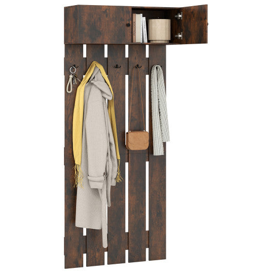 Entryway Wall Coat Rack Wall Mounted Coat Clothes Rack-Rustic Brown LuxuryLifeWay Online Store