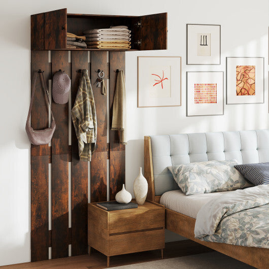 Entryway Wall Coat Rack Wall Mounted Coat Clothes Rack-Rustic Brown LuxuryLifeWay Online Store
