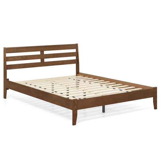Twin Size Wood Platform Bed Frame with Slat Headboard LuxuryLifeWay Online Store