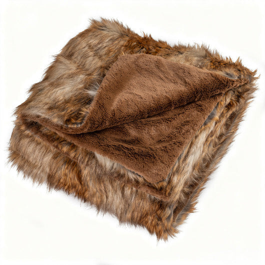 540GSM Soft Plush Fuzzy Luxury Faux Raccoon Fur Blanket for Bed-M LuxuryLifeWay Online Store