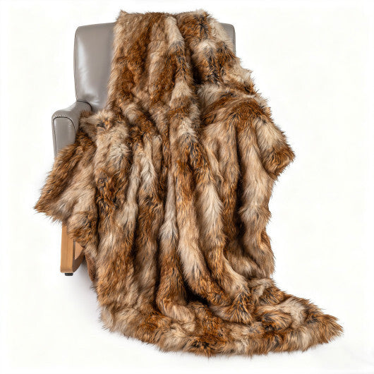 540GSM Soft Plush Fuzzy Luxury Faux Raccoon Fur Blanket for Bed-M LuxuryLifeWay Online Store