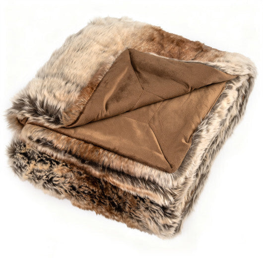 760GSM Soft Plush Fuzzy Luxury Faux Raccoon Fur Blanket for Sofa-M LuxuryLifeWay Online Store