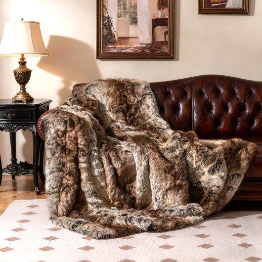 760GSM Soft Plush Fuzzy Luxury Faux Raccoon Fur Blanket for Sofa-M LuxuryLifeWay Online Store