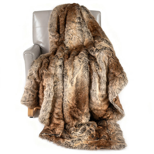 760GSM Soft Plush Fuzzy Luxury Faux Raccoon Fur Blanket for Sofa-M LuxuryLifeWay Online Store