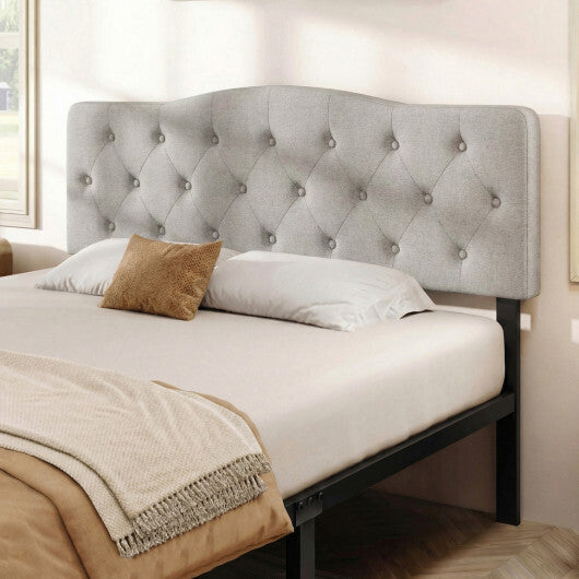 Tufted Upholstered Head Board for Queen and Full Size Bed with 2 AC Outlets-Beige LuxuryLifeWay Online Store