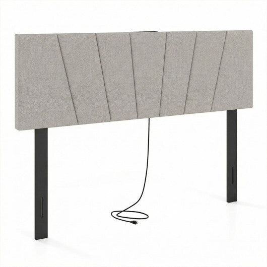 Headboard for Queen and Full Size Bed Geometric Upholstered Head Board-Gray LuxuryLifeWay Online Store