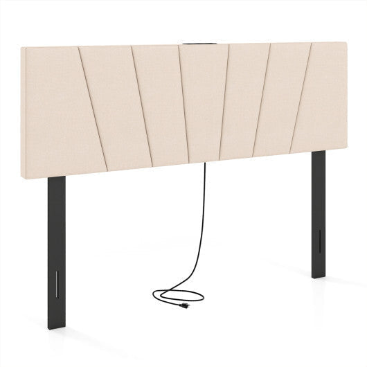 Headboard for Queen and Full Size Bed Geometric Upholstered Head Board-Gray LuxuryLifeWay Online Store