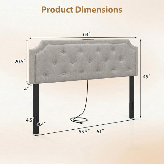 Headboard for Queen and Full Size Bed Tufted Upholstered Head Board-Gray LuxuryLifeWay Online Store