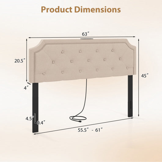 Headboard for Queen and Full Size Bed Tufted Upholstered Head Board-Gray LuxuryLifeWay Online Store