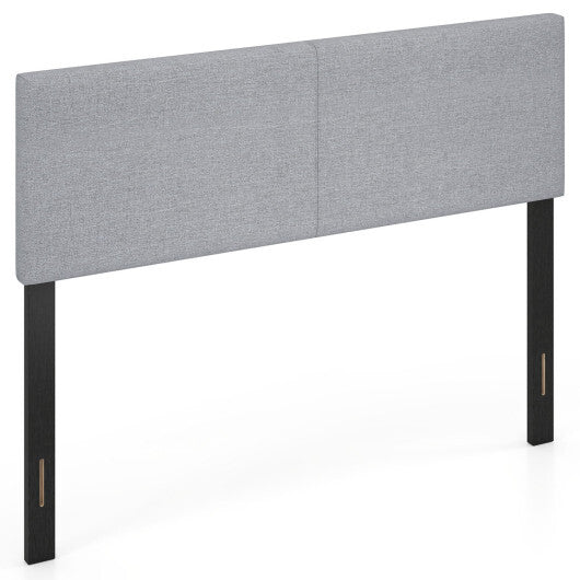 Upholstered Headboard Queen/Full Size Vertical Quilted Linen Fabric Bed Frame Mount Panel-Gray LuxuryLifeWay Online Store
