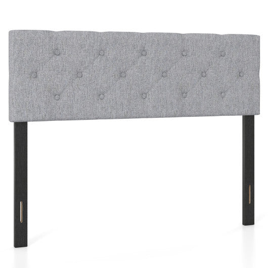 Upholstered Headboard Queen/Full Size Tufted Linen Fabric Bed Frame Mount Panel-Gray LuxuryLifeWay Online Store