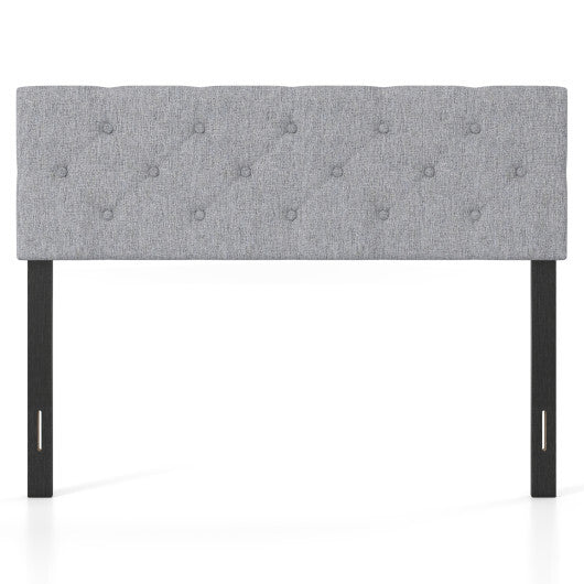 Upholstered Headboard Queen/Full Size Tufted Linen Fabric Bed Frame Mount Panel-Gray LuxuryLifeWay Online Store