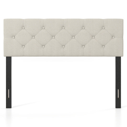 Upholstered Headboard Queen/Full Size Tufted Linen Fabric Bed Frame Mount Panel-Gray LuxuryLifeWay Online Store