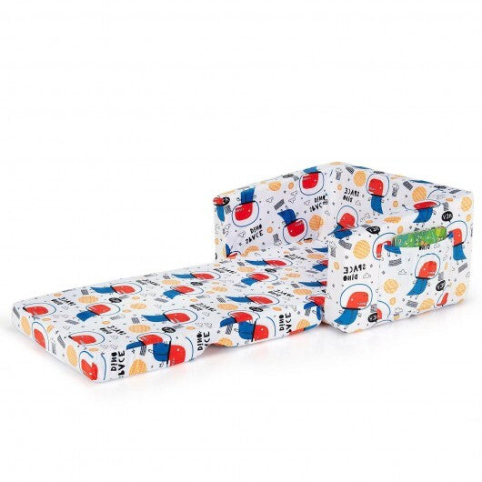 2-in-1 Convertible Kids Sofa with Velvet Fabric-White - Color: White LuxuryLifeWay Online Store