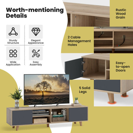 TV Stand Cabinet for TVs up to 65 Inch with Open Shelf for Living Room LuxuryLifeWay Online Store