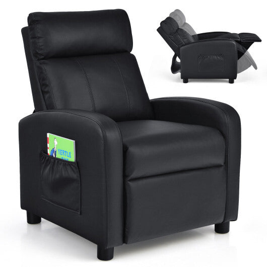 Ergonomic PU Leather Kids Recliner Lounge Sofa for 3-12 Age Group-Pink LuxuryLifeWay Online Store