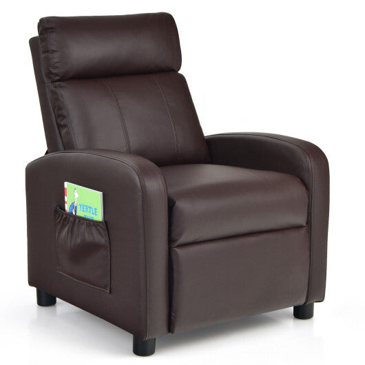 Ergonomic PU Leather Kids Recliner Lounge Sofa for 3-12 Age Group-Pink LuxuryLifeWay Online Store