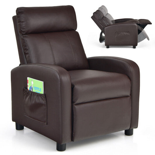 Ergonomic PU Leather Kids Recliner Lounge Sofa for 3-12 Age Group-Pink LuxuryLifeWay Online Store