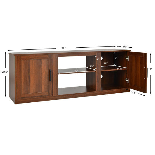 58 Inch TV Stand with 1500W Faux Fireplace for TVs up to 65 Inch-Natural LuxuryLifeWay Online Store