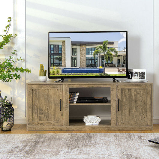 58 Inch TV Stand with 1500W Faux Fireplace for TVs up to 65 Inch-Natural LuxuryLifeWay Online Store