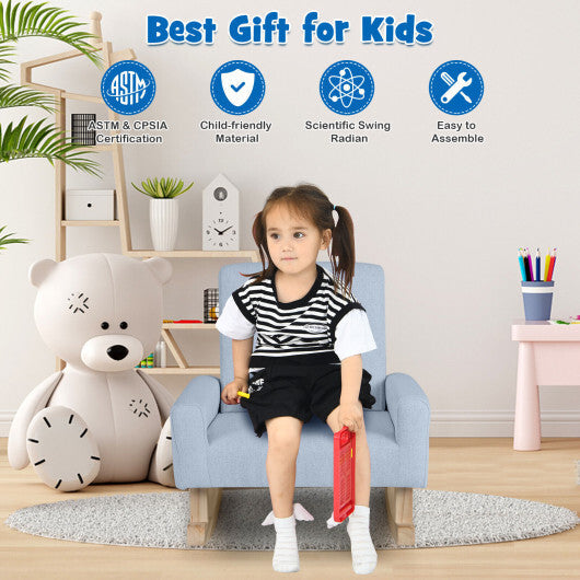 Kids Rocking Chair with Solid Wood Legs-Blue LuxuryLifeWay Online Store