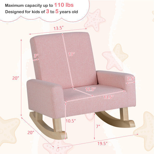 Kids Rocking Chair with Solid Wood Legs-Blue LuxuryLifeWay Online Store