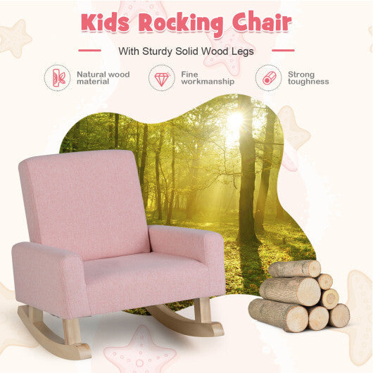 Kids Rocking Chair with Solid Wood Legs-Blue LuxuryLifeWay Online Store