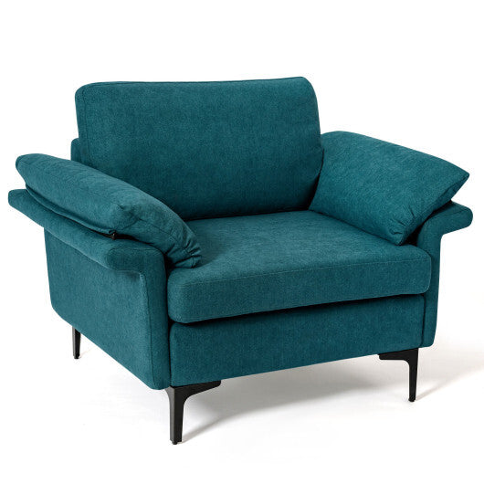 Modern Fabric Accent Armchair with Original Distributed Spring and Armrest Cushions-Gray LuxuryLifeWay Online Store