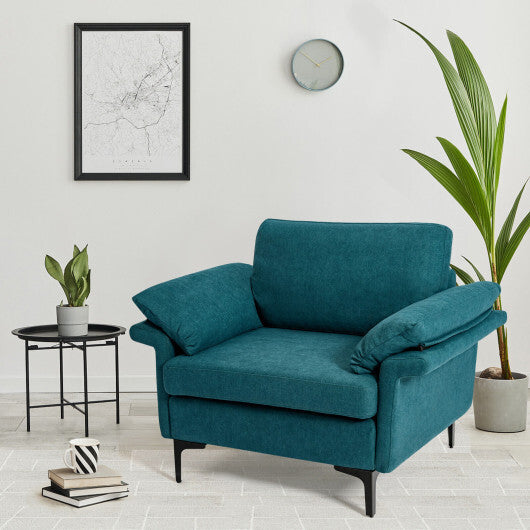 Modern Fabric Accent Armchair with Original Distributed Spring and Armrest Cushions-Gray LuxuryLifeWay Online Store
