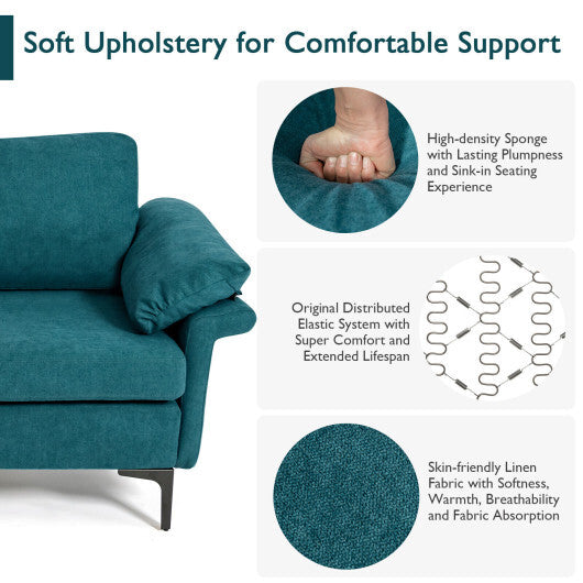 Modern Fabric Accent Armchair with Original Distributed Spring and Armrest Cushions-Gray LuxuryLifeWay Online Store