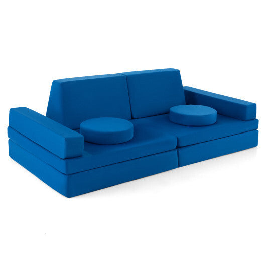 10-Piece Kids Play Couch Sofa with Portable Handle-Gray LuxuryLifeWay Online Store